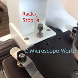 Microscope rack stop image.