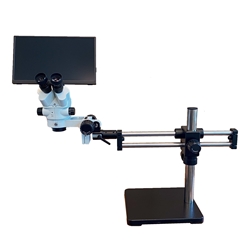 Richter Optica S6LCD-BBSQ Digital Stereo Zoom Microscope on Ball bearing Boom Stand