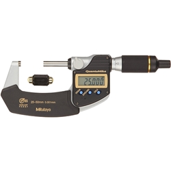 Mitutoyo 293-143 QuantuMike coolant-proof micrometer.