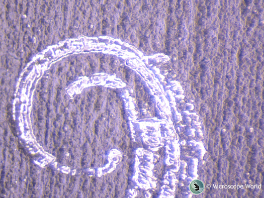 Stereo Microscope Image at 100x of Metal