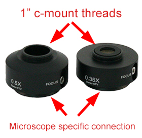 Microscope c-mount adapters