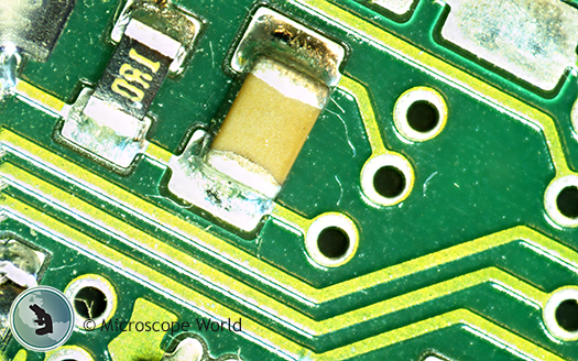Circuit Board under Stereo Microscope