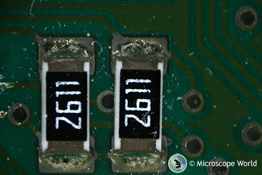 Stereo Microscope Image of Circuit Board