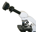 Camera Mounted Over Monocular Microscope Eyepiece