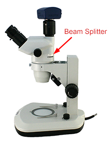 Stereo microscope beam splitter.