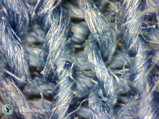 Fabric under stereo microscope