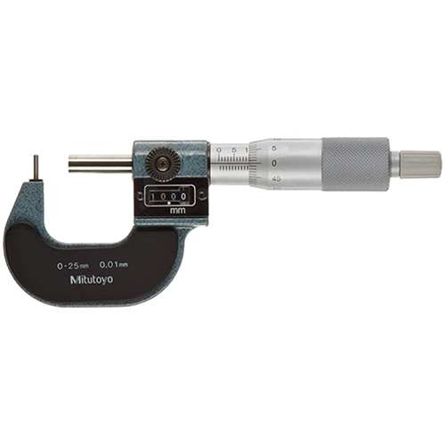 Mitutoyo Mechanical Counter Tube Micrometer 0-25mm with Pin Anvil