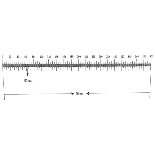 KR2214 Ruler Reticle 20mm in 400 Divisions
