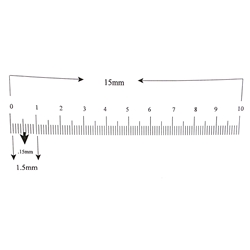 KR233 Ruler Reticle 15mm in 100 Divisions KR233 Ruler Reticle 15mm in 100 Divisions