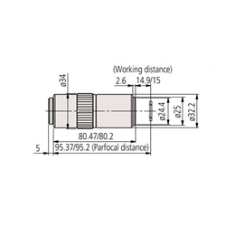 Mitutoyo 378-820-6 LCD Plan Apo LWD 50x NUV