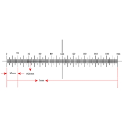 KR2225 Ruler Reticle 5 mm 200 Divisions