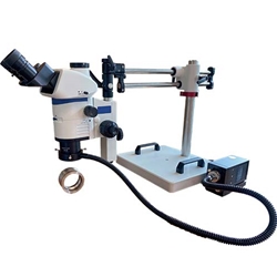 Fein Optic FZ12 Common Main Objective Stereo Microscope on Ball Bearing Boom Stand