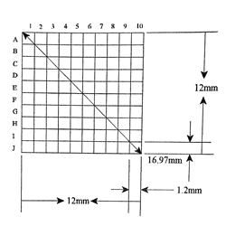 Reticle Grid 12mm Squares 100 Total