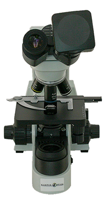 Compound Microscope with Camera Mounted Over Eyepiece Compound Microscope with Camera Mounted Over Eyepiece