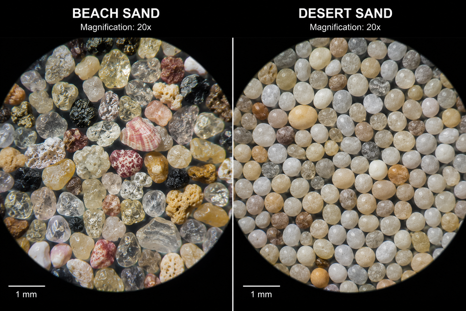 beach sand compared to desert sand
